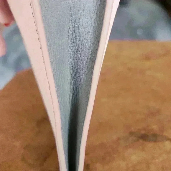 Fossil Large Powder Pink Perferated leather clutch 9.5" NWOT - Picture 6 of 8